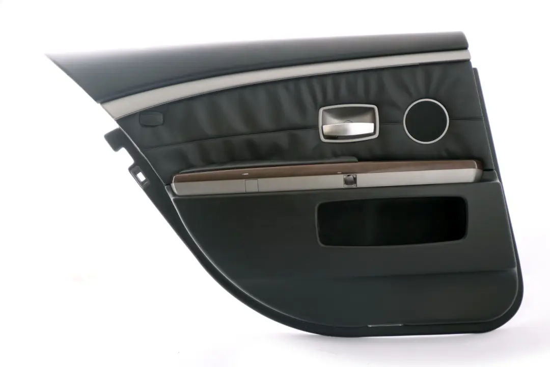 BMW 7 SERIES E65 Door Card Lining Trim Panel Black Leather Rear Left N/S