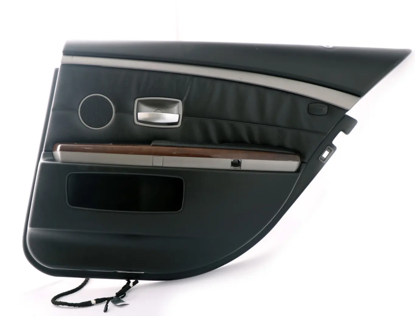 BMW 7 E65 Rear Right O/S Door Card Lining Trim Panel Black Leather