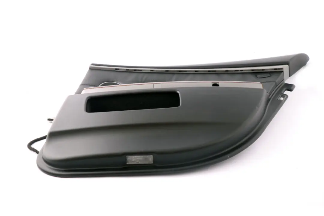 BMW 7 E65 Rear Right O/S Door Card Lining Trim Panel Black Leather