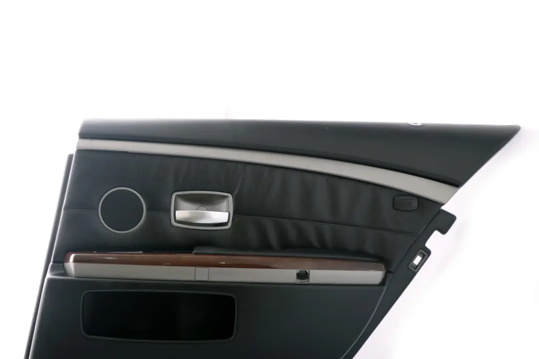 BMW 7 E65 Rear Right O/S Door Card Lining Trim Panel Black Leather