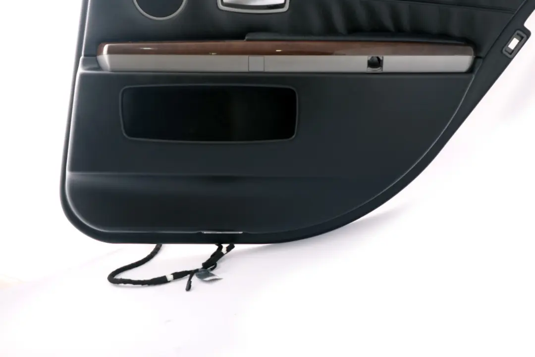 BMW 7 E65 Rear Right O/S Door Card Lining Trim Panel Black Leather