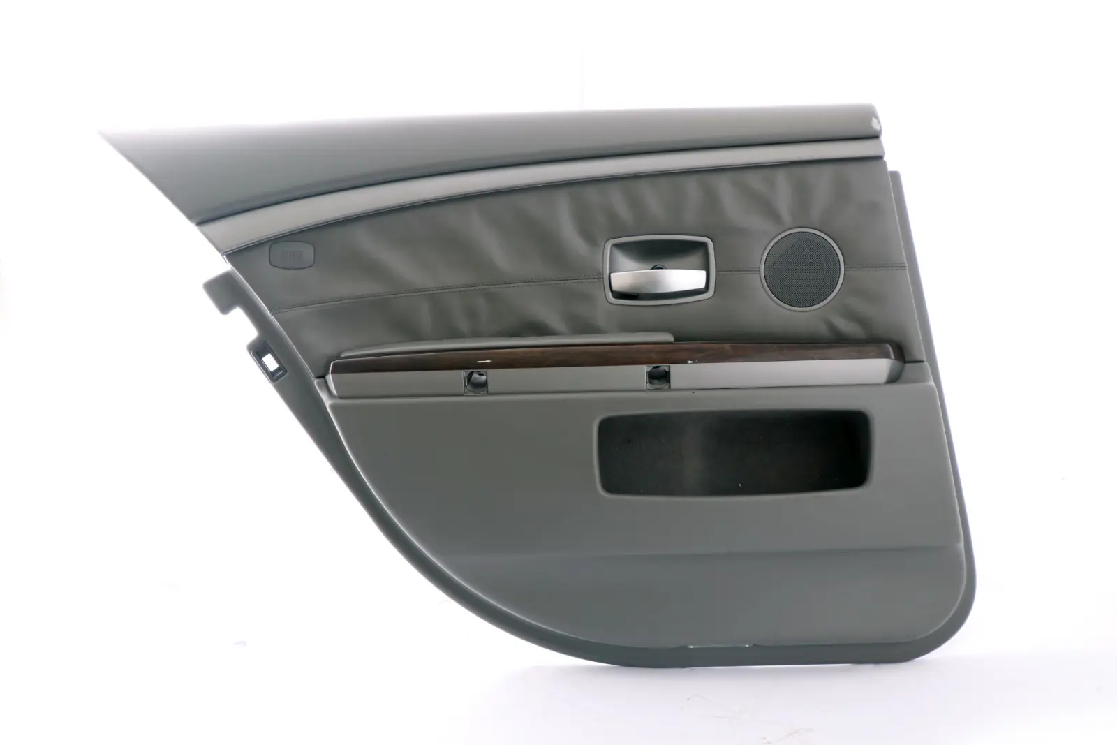 BMW E65 Panel Embellecedor Forro Piel Gris Puerta Trasera Izquierda