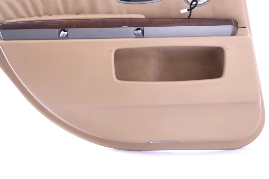 BMW E65 Parte Trasera Izquierda Interior Cuero Panel Embellecedor Puerta Beige