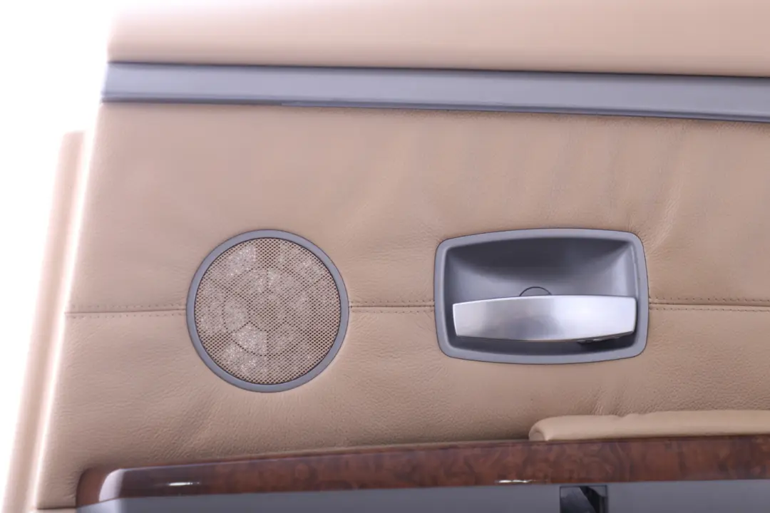 BMW E65 Trasera Derecha Cuero Interior Tarjeta Puerta Panel Ajuste Beige