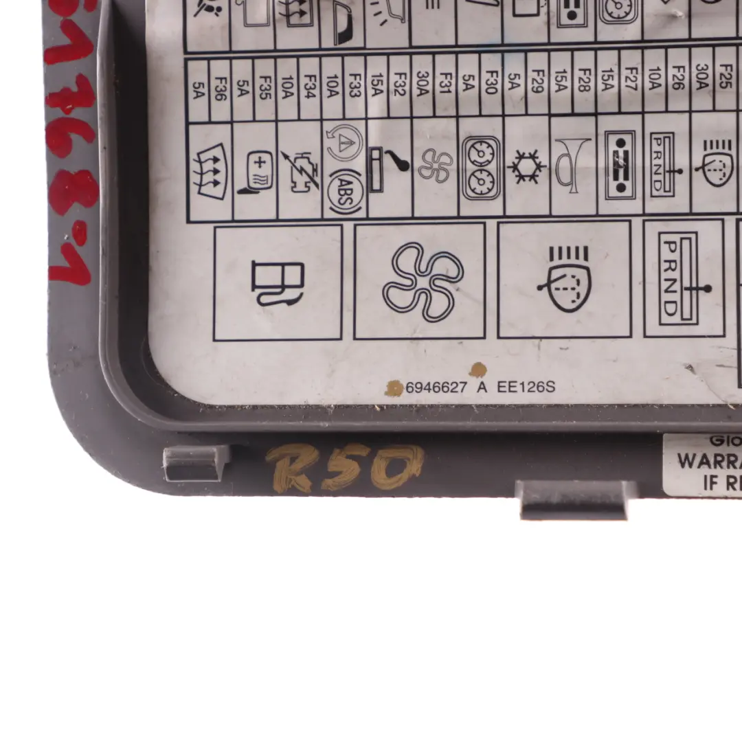 Mini Cooper R50 Lateral Trim Fuse Box Footwell Cover Panel Silver Grey 7051768