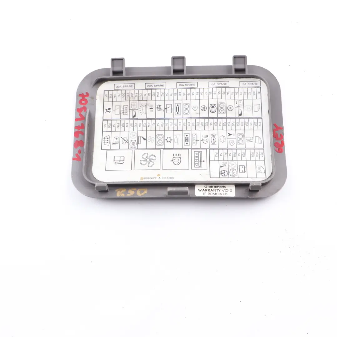 Mini Cooper R50 Lateral Trim Fuse Box Footwell Cover Panel Silver Grey 7051768