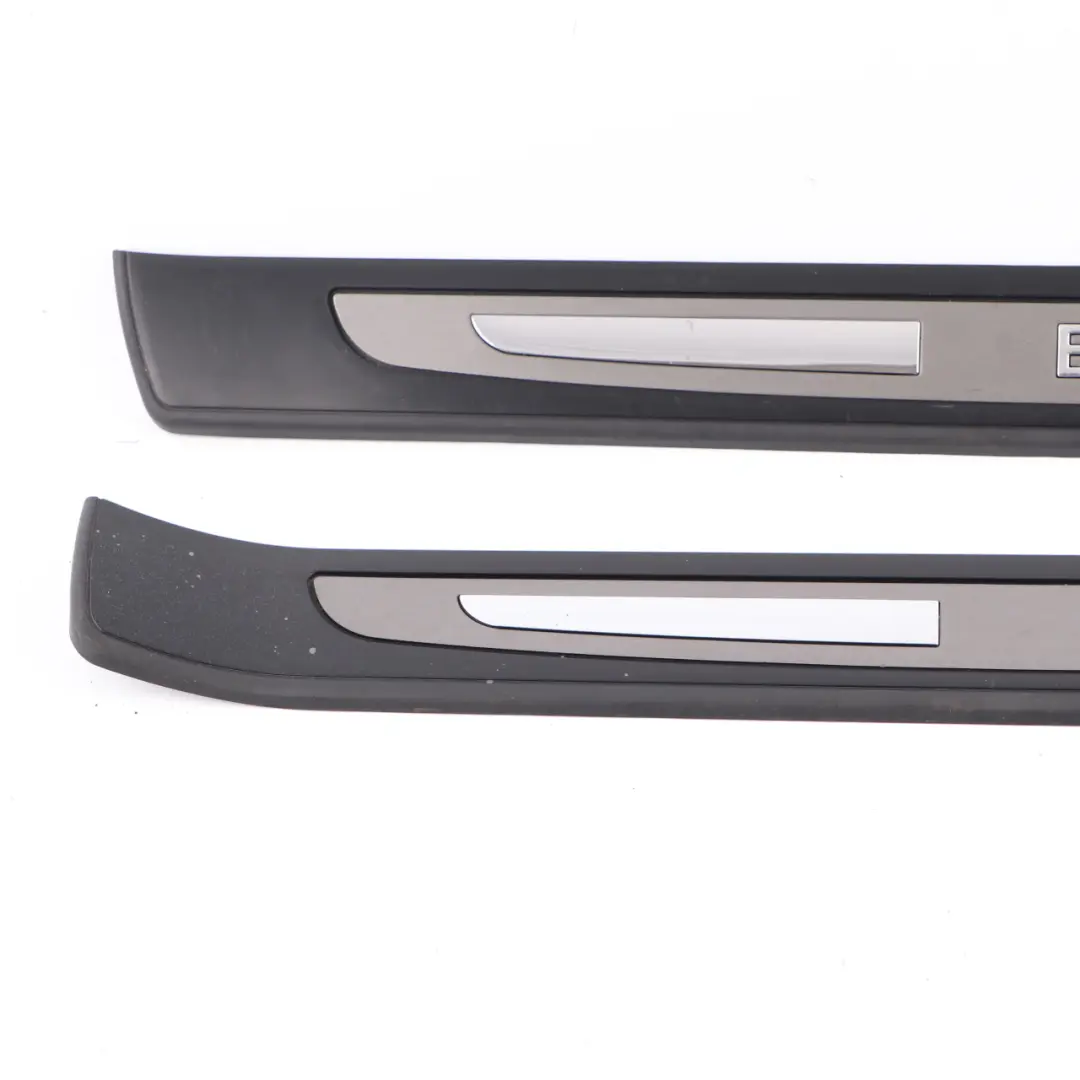 BMW E65 Entrance Strip Door Panelling Cover Edge Trim Sill Kick Plate Set Black