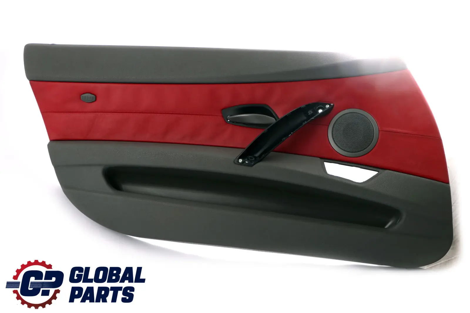 BMW Z4 E85 E86 Anteriore Sinistro Porta Scheda Pelle Grigio Rosso Trim Panello