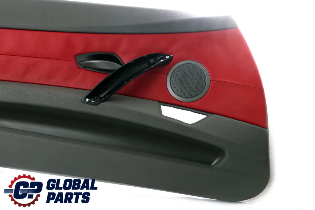 BMW Z4 E85 E86 Anteriore Sinistro Porta Scheda Pelle Grigio Rosso Trim Panello