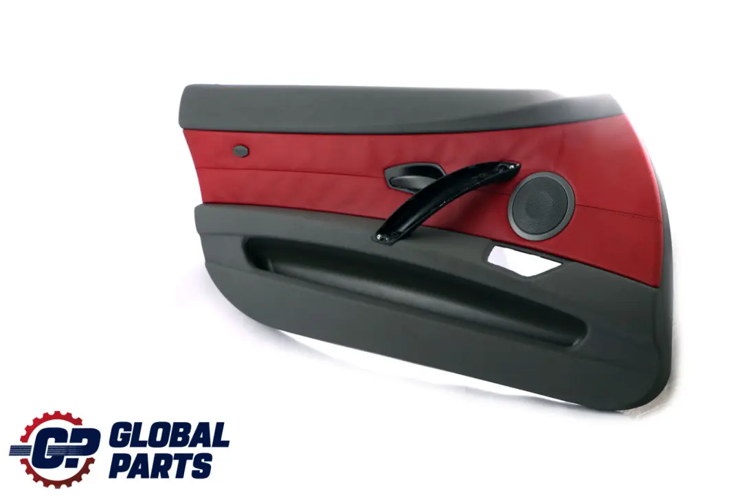 BMW Z4 E85 E86 Anteriore Sinistro Porta Scheda Pelle Grigio Rosso Trim Panello