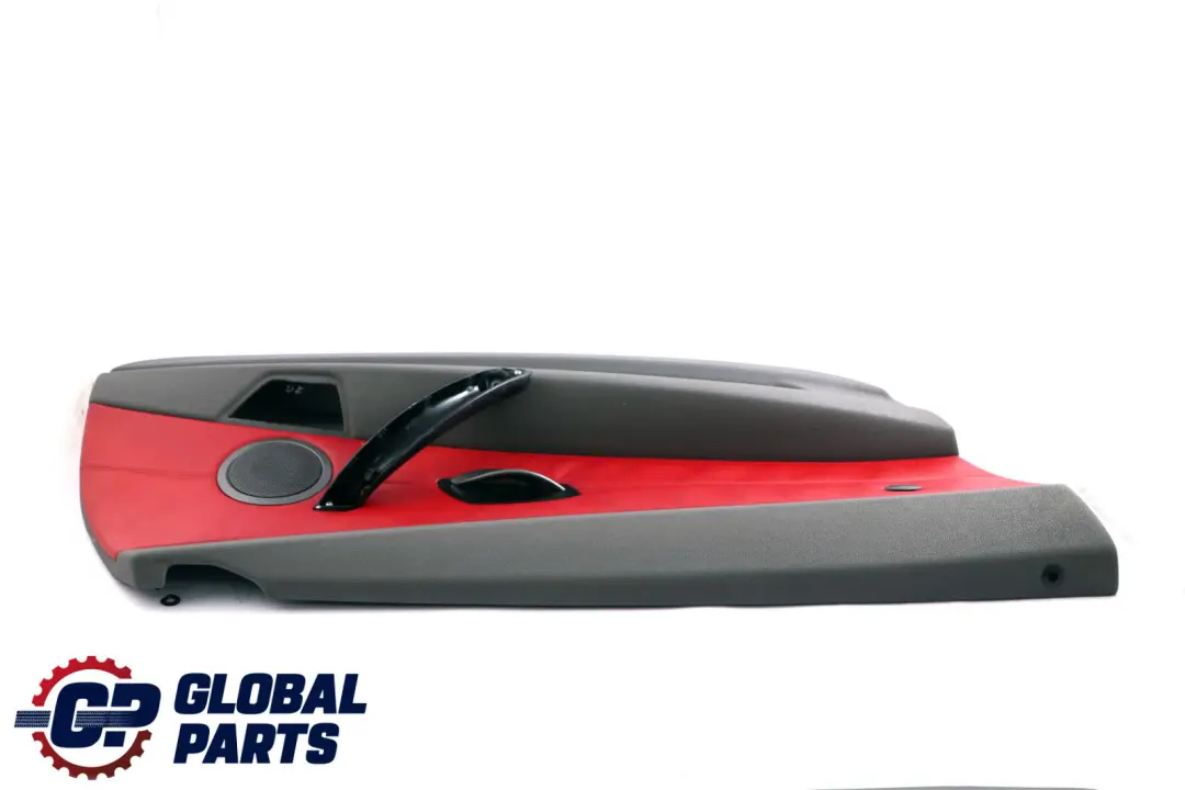 BMW Z4 E85 E86 Anteriore Sinistro Porta Scheda Pelle Grigio Rosso Trim Panello