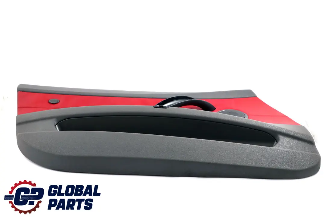 BMW Z4 E85 E86 Anteriore Sinistro Porta Scheda Pelle Grigio Rosso Trim Panello