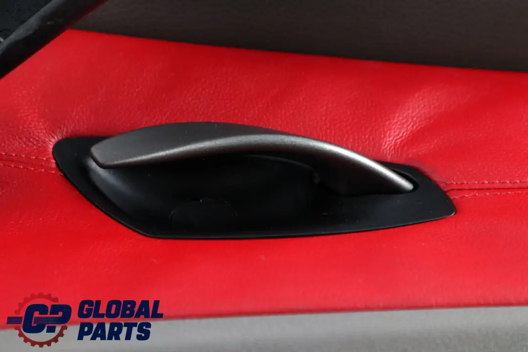BMW Z4 E85 E86 Anteriore Sinistro Porta Scheda Pelle Grigio Rosso Trim Panello