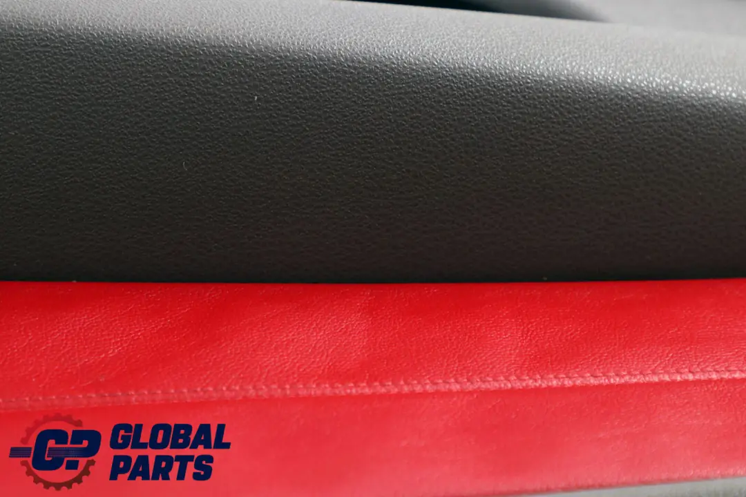 BMW Z4 E85 E86 Anteriore Sinistro Porta Scheda Pelle Grigio Rosso Trim Panello