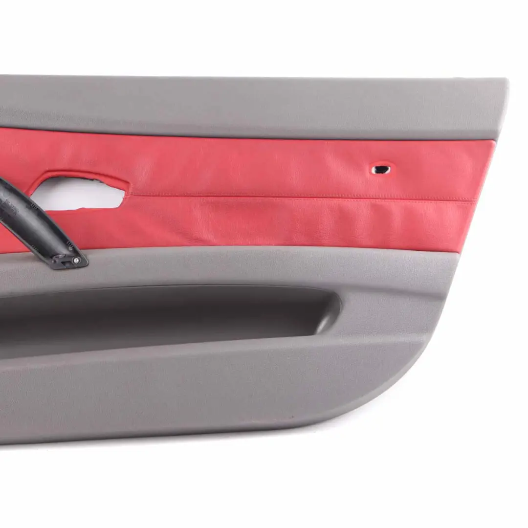 BMW Z4 E85 Door Card Front Right O/S Leather Grey Red Trim Panel