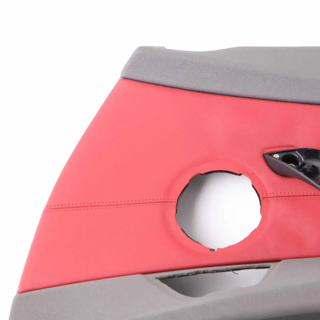 BMW Z4 E85 Door Card Front Right O/S Leather Grey Red Trim Panel
