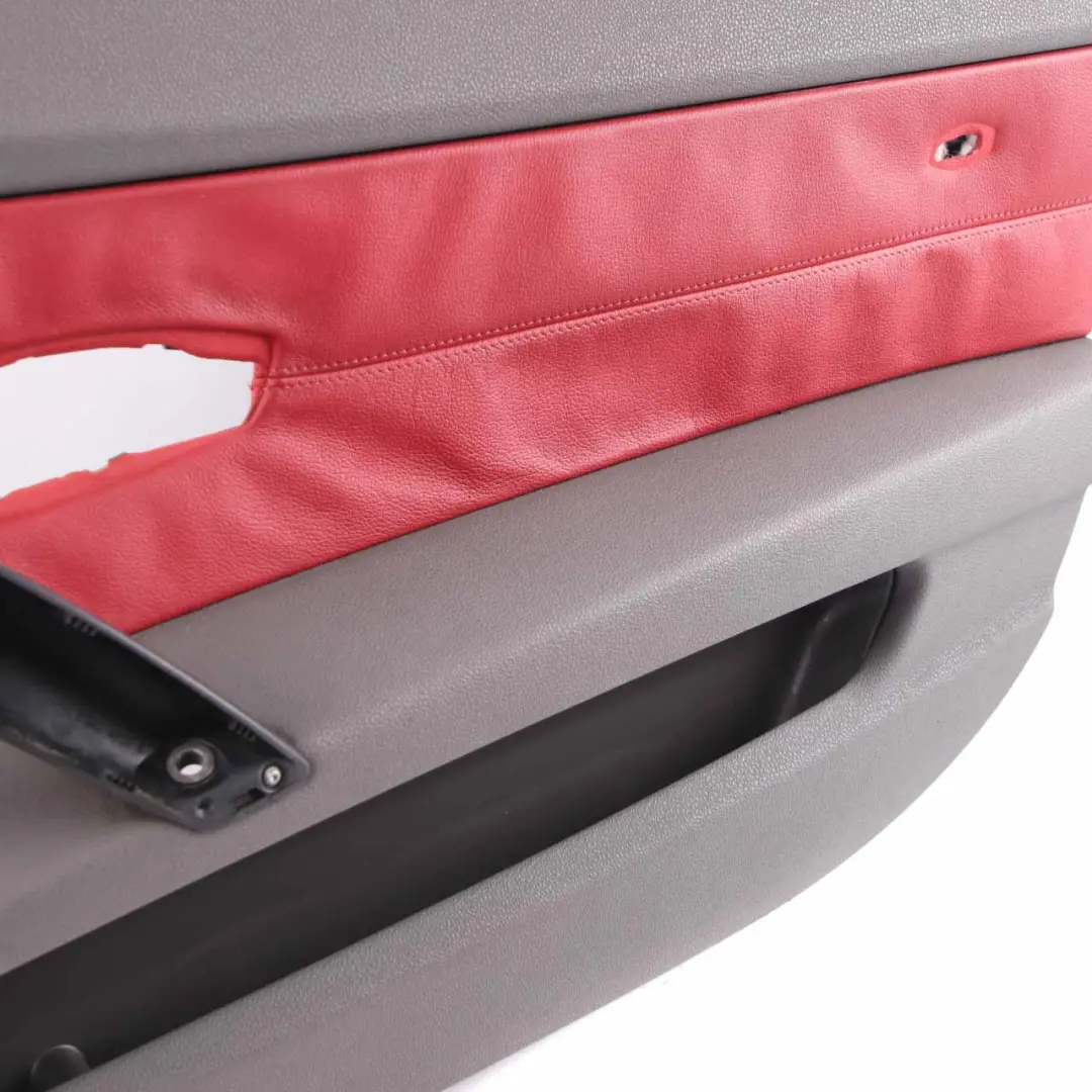 BMW Z4 E85 Door Card Front Right O/S Leather Grey Red Trim Panel
