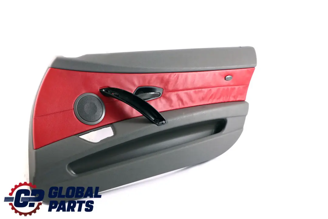 BMW E85 E86 Delantero Derecho Tarjeta de Puerta Cuero Gris Rojo Trim Panel