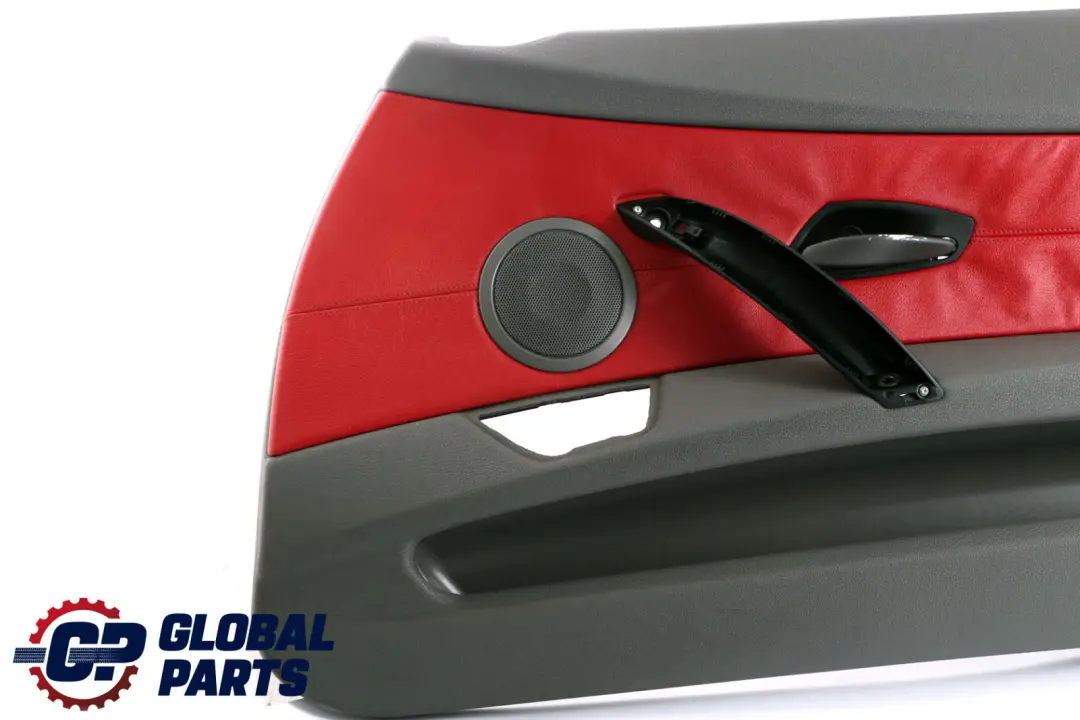 BMW E85 E86 Delantero Derecho Tarjeta de Puerta Cuero Gris Rojo Trim Panel