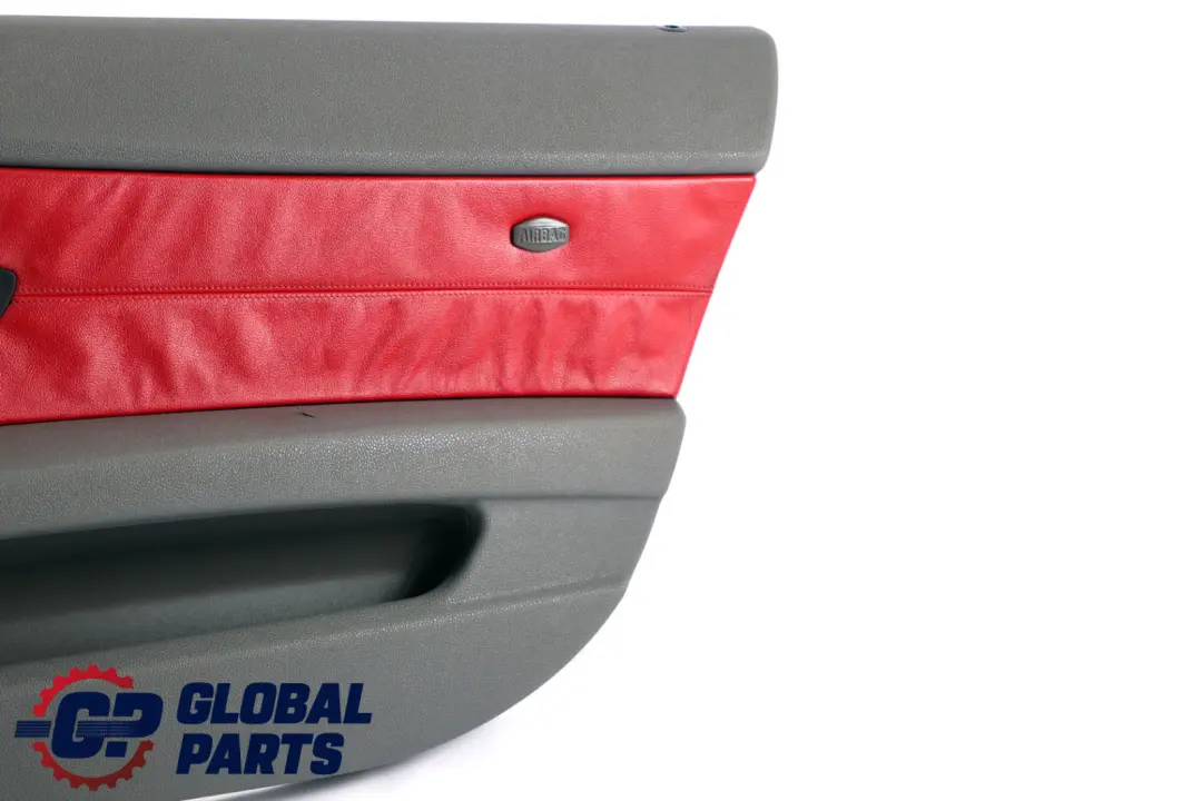 BMW E85 E86 Delantero Derecho Tarjeta de Puerta Cuero Gris Rojo Trim Panel