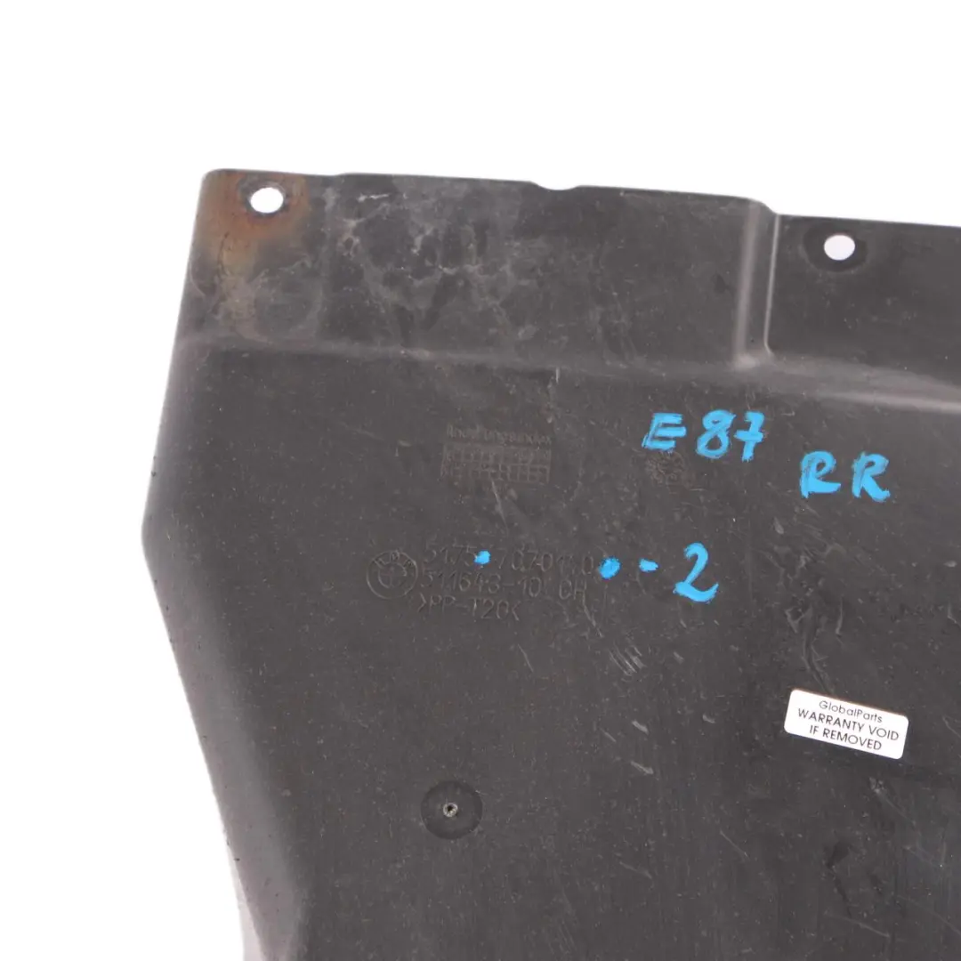 BMW E81 E87 2 Under Body Panelling Cover Rear Right O/S 7070140