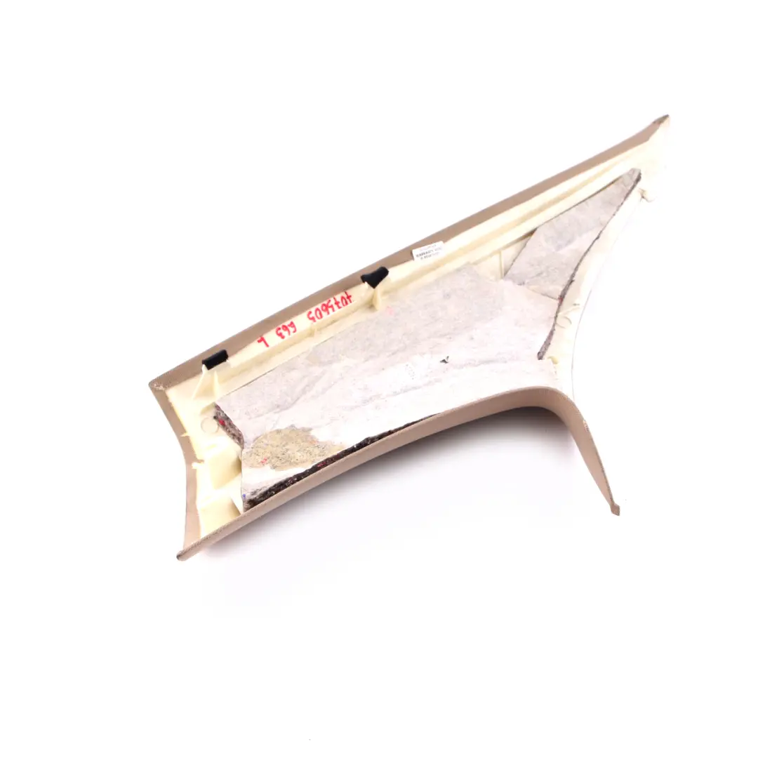 BMW 6 Series E63 LCI Trim Left N/S Column A Cover ITS Cloth Cream Beige 7073605