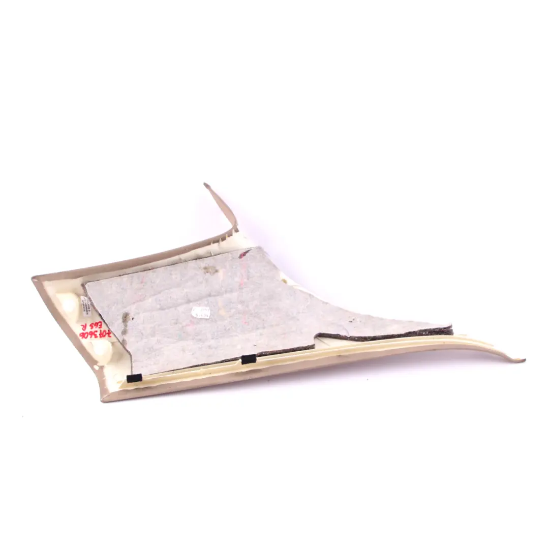BMW 6 E63 LCI Trim Right O/S Column A Cover ITS Cloth Cream Beige 7073606