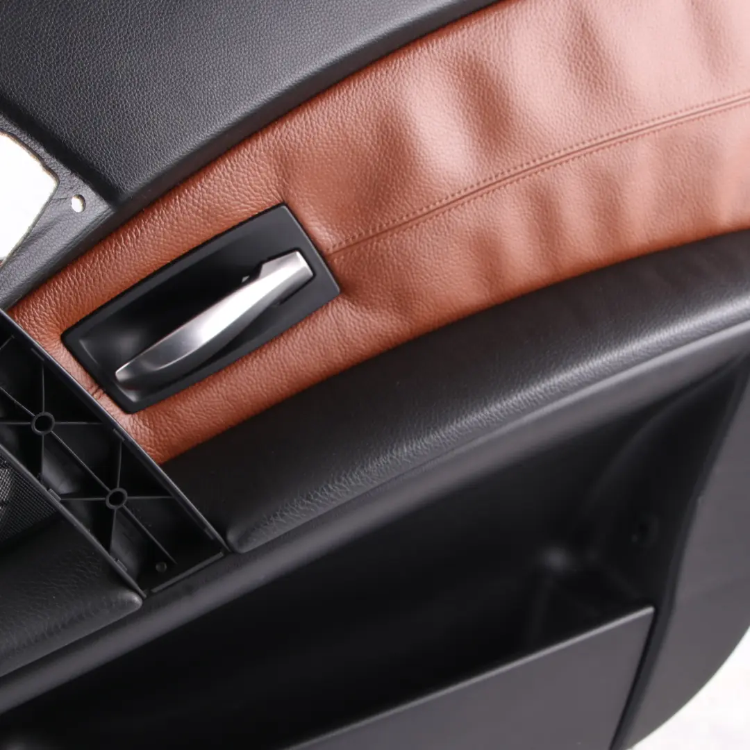 Door Card BMW E60 E61 Trim Panel Covering Front Right O/S Leather Brown