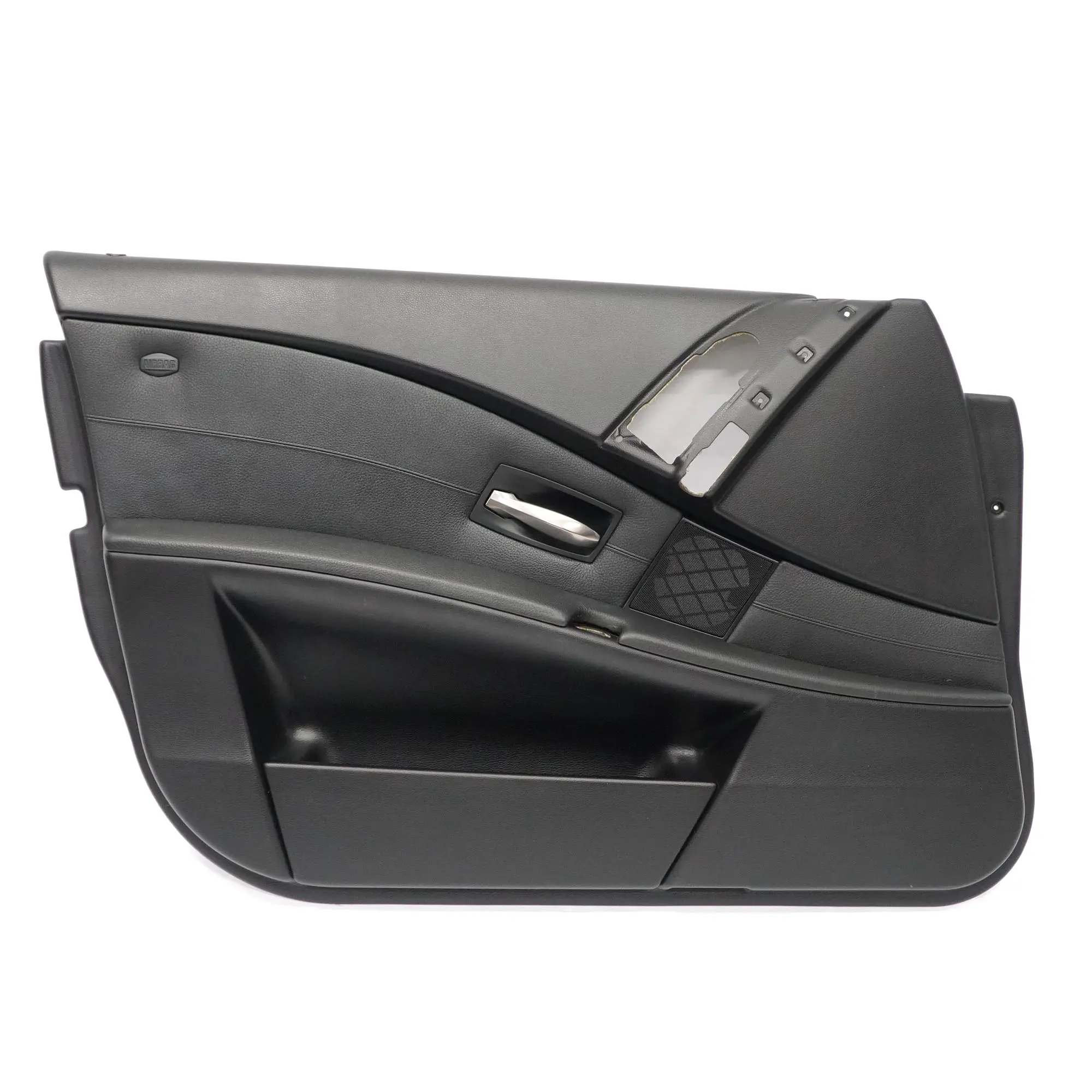 BMW E60 E61 Panel puerta frontal izquierda cuero Negro