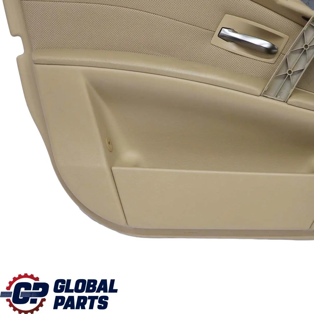 BMW E60 E61 Frente Izquierda Tarjeta De puerta De cuero Nasca Beige Forro Trim