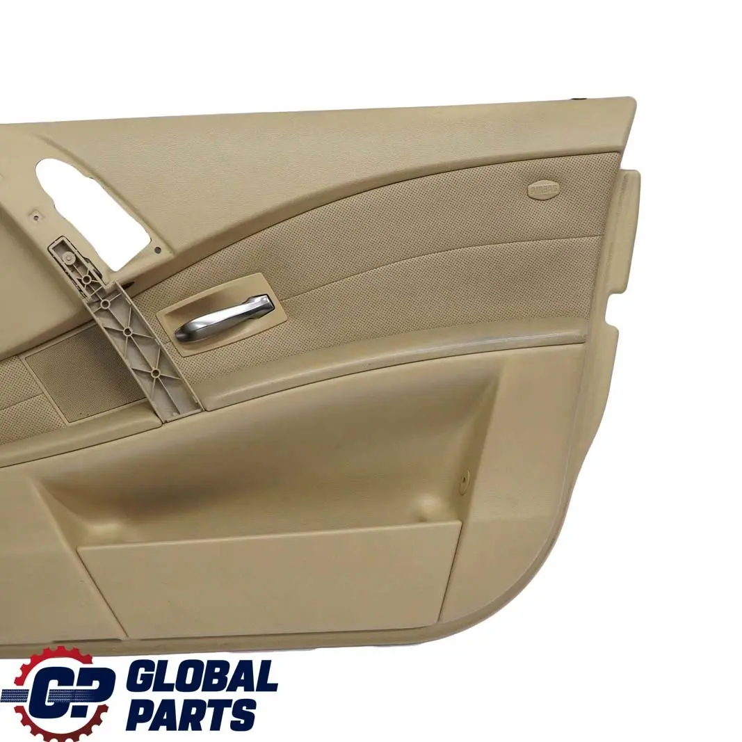 BMW E60 E61 Delantero Derecho Tarjeta De Puerta De cuero Nasca Beige Forro Trim