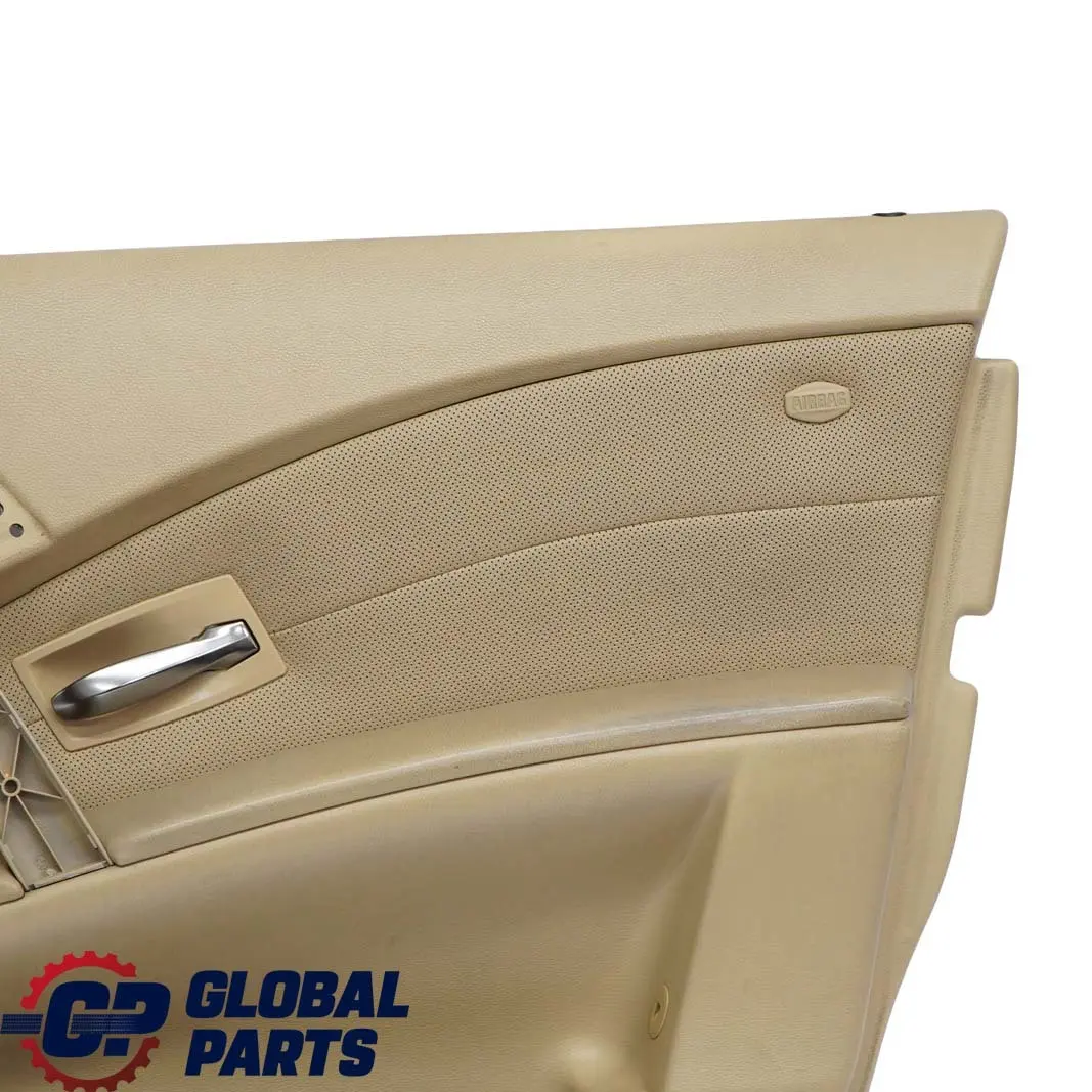 BMW E60 E61 Delantero Derecho Tarjeta De Puerta De cuero Nasca Beige Forro Trim