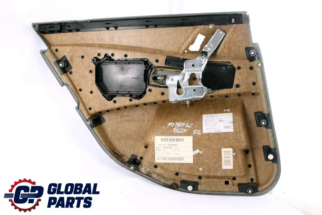 BMW E60 E61 Tarjeta De Puerta Forro De Tela Panel Trasero Derecho Gris