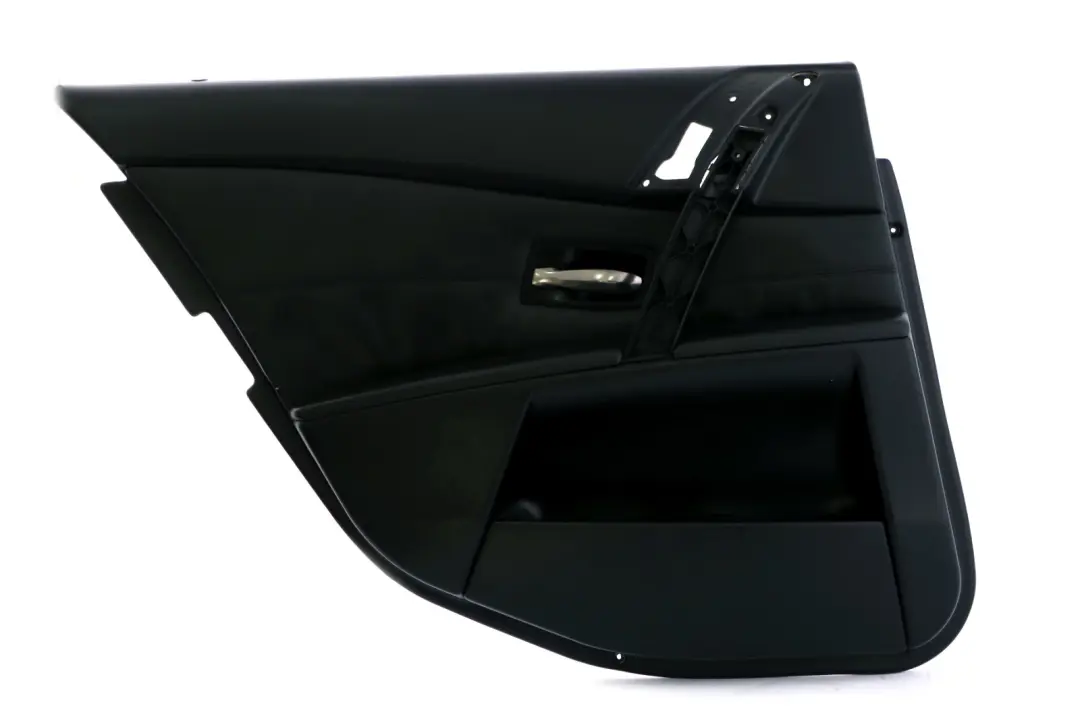 BMW E60 E61 Forro Tarjeta de Puerta Cuero Panel Trasero Izquierdo Negro