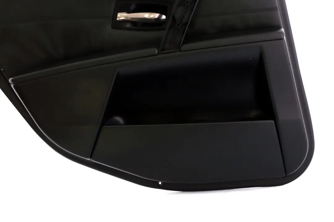 BMW E60 E61 Forro Tarjeta de Puerta Cuero Panel Trasero Izquierdo Negro