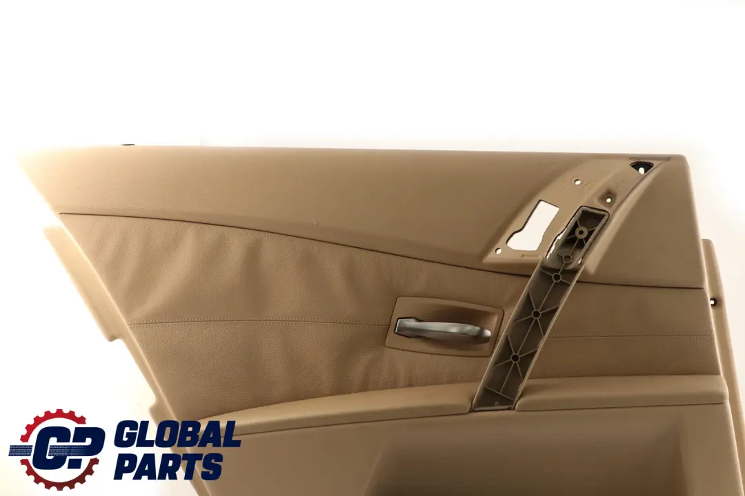 BMW E60 E61 Tarjeta De Puerta Forro Panel Trasero Izquierdo Beige Cuero