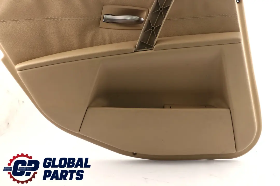 BMW E60 E61 Tarjeta De Puerta Forro Panel Trasero Izquierdo Beige Cuero