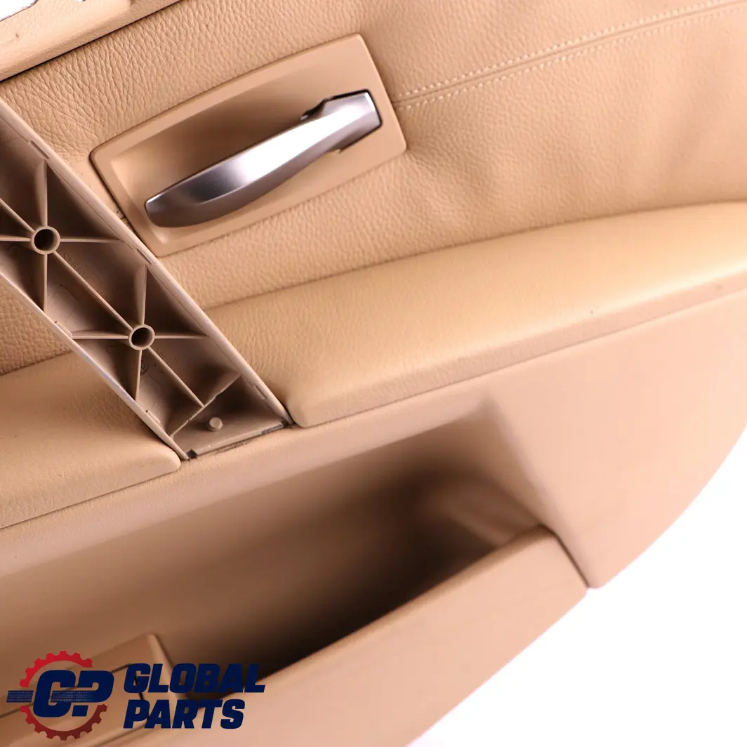 BMW E60 E61 Tarjeta puerta revestimiento panel trasero derecho cuero beige