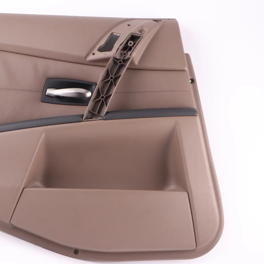 BMW E60 Tarjeta de Puerta Trasera Izquierda Puerta Interior Panel Cuero Marrón