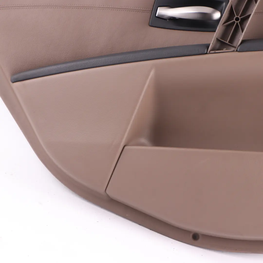 BMW E60 Tarjeta de Puerta Trasera Izquierda Puerta Interior Panel Cuero Marrón