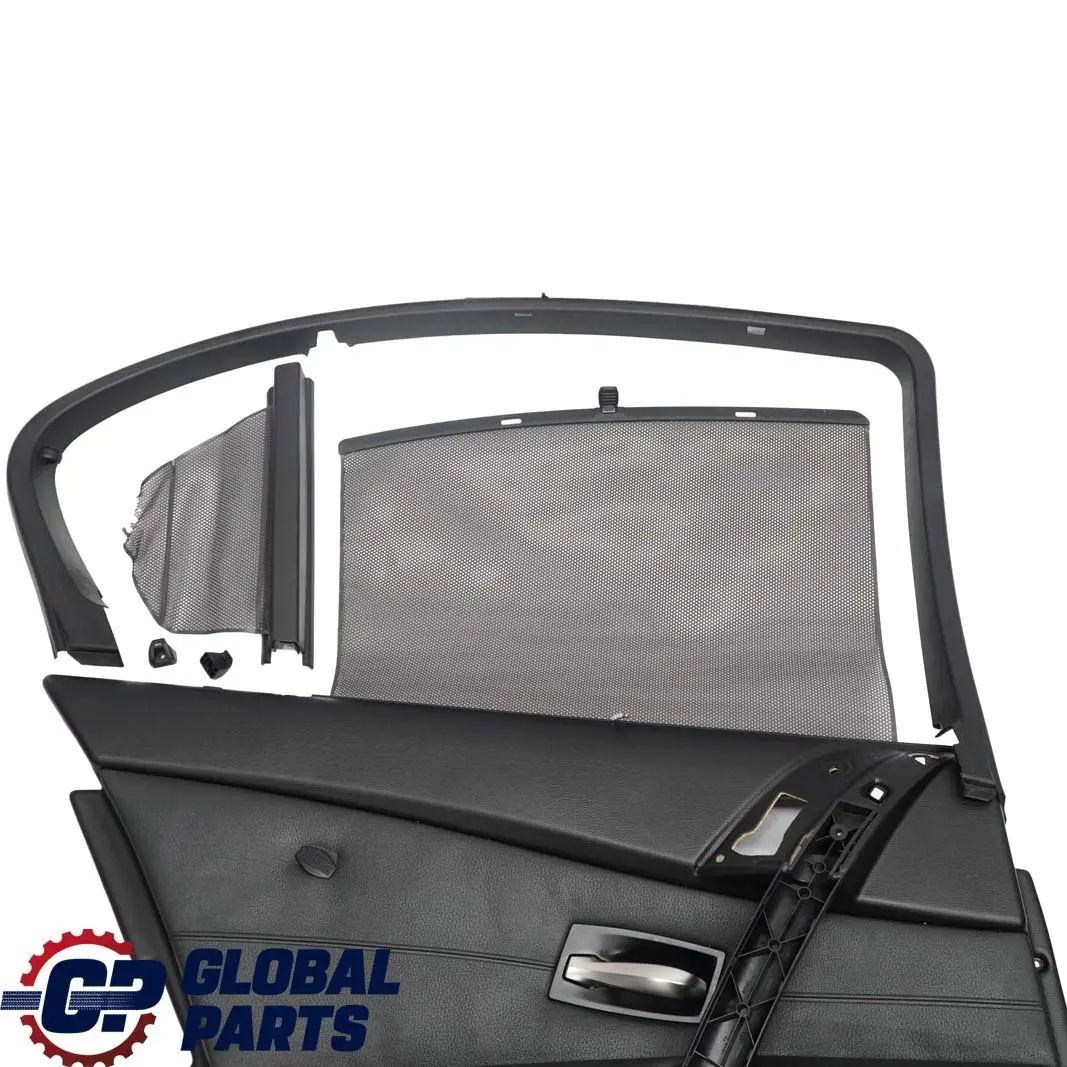 BMW 5 E60 Panel puerta trasera izquierda cuero negro cortinas