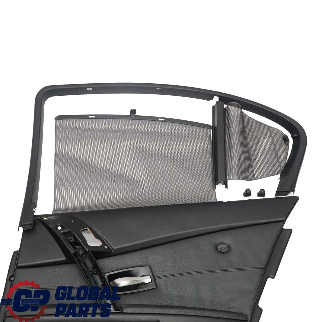 BMW 5 E60 Panel puerta trasera izquierda cuero negro cortinas