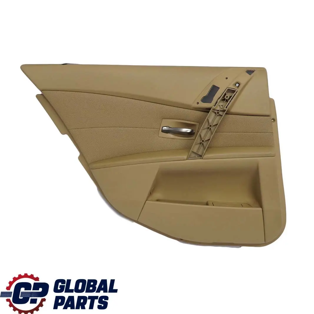 BMW E60 E61 Trasera Izquierda Tarjeta De puerta De cuero Nasca Beige Forro Trim