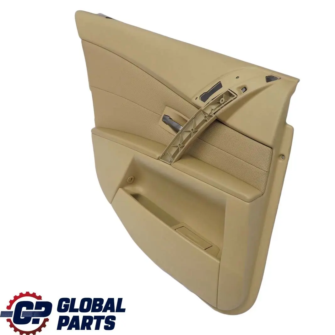 BMW E60 E61 Trasera Izquierda Tarjeta De puerta De cuero Nasca Beige Forro Trim