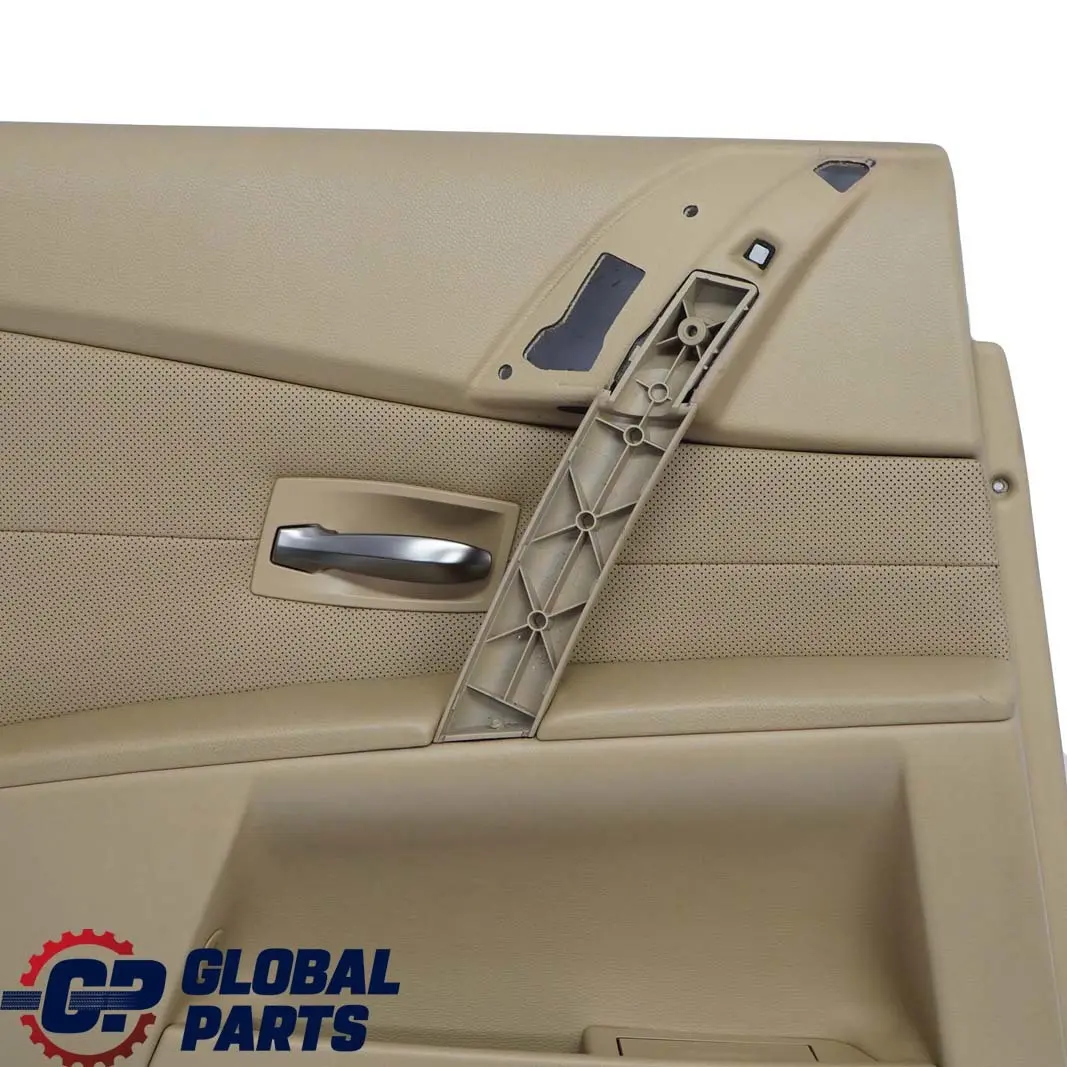 BMW E60 E61 Trasera Izquierda Tarjeta De puerta De cuero Nasca Beige Forro Trim