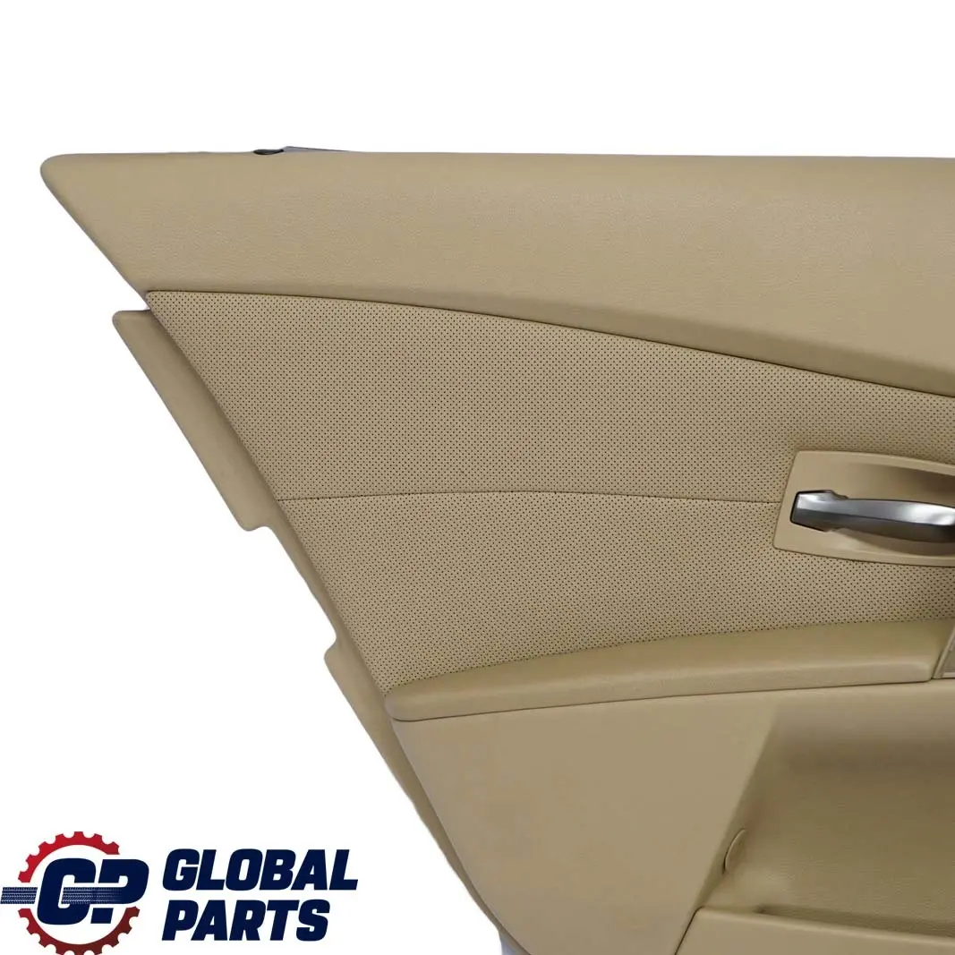 BMW E60 E61 Trasera Izquierda Tarjeta De puerta De cuero Nasca Beige Forro Trim