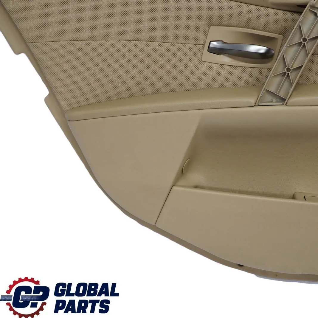 BMW E60 E61 Trasera Izquierda Tarjeta De puerta De cuero Nasca Beige Forro Trim