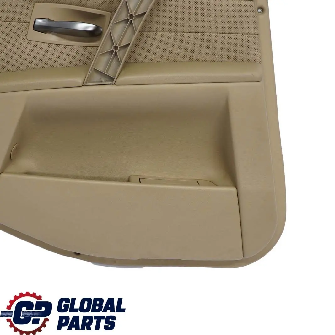 BMW E60 E61 Trasera Izquierda Tarjeta De puerta De cuero Nasca Beige Forro Trim