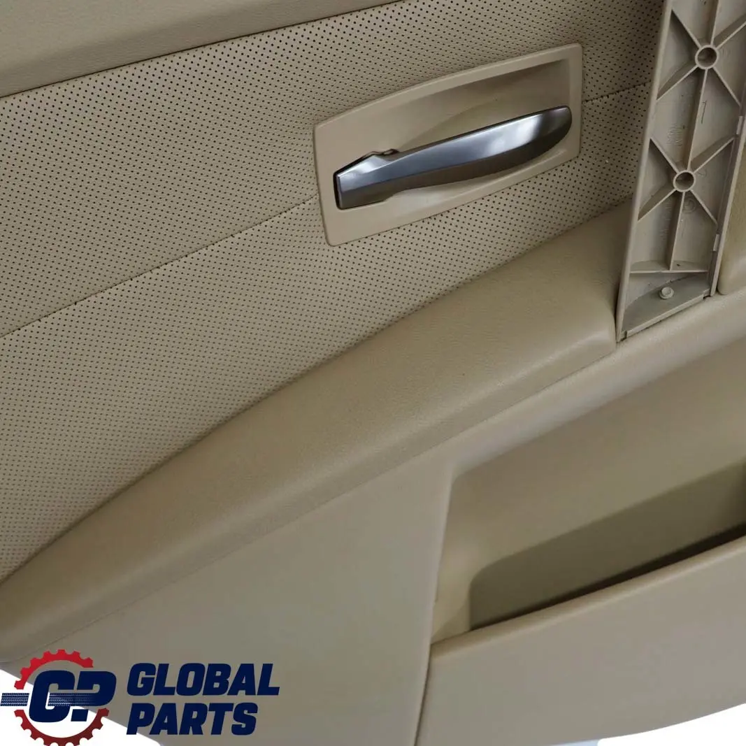 BMW E60 E61 Trasera Izquierda Tarjeta De puerta De cuero Nasca Beige Forro Trim