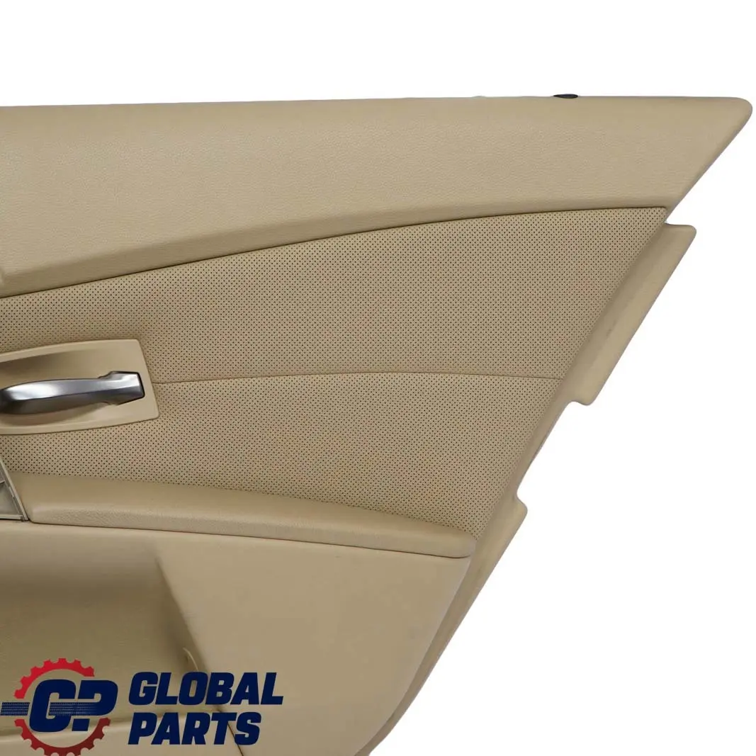 BMW E60 E61 Trasera Derecha Tarjeta De Puerta De cuero Nasca Beige Forro Trim